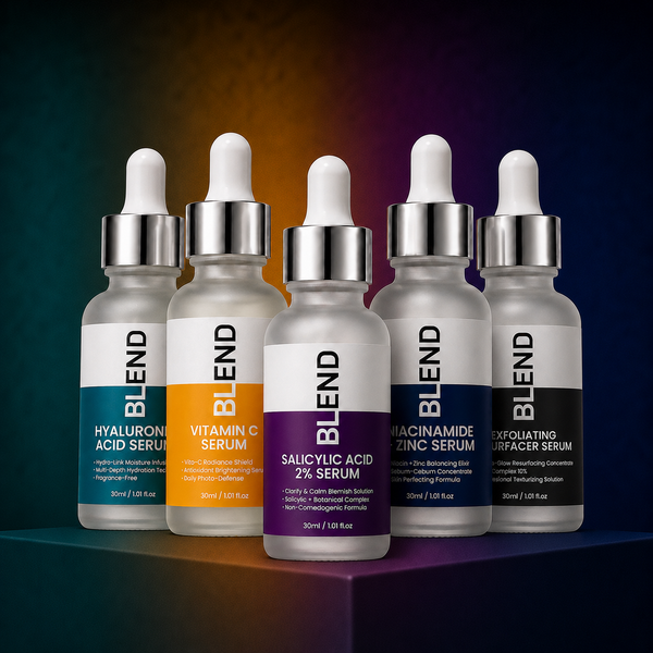 Complete Skincare Bundle | 5 Face Serum Set for Clear & Glowing Skin | BLEND