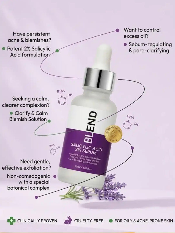 Top serum for acne-prone skin with 2% salicylic acid