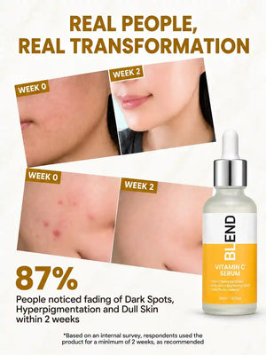 Before and After Results of The Blend Vitamin C Serum for Dark Spots