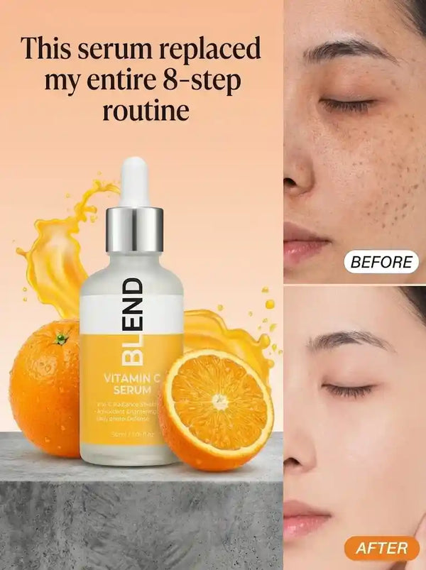 Vitamin C Serum Before and After Skin Brightening Results